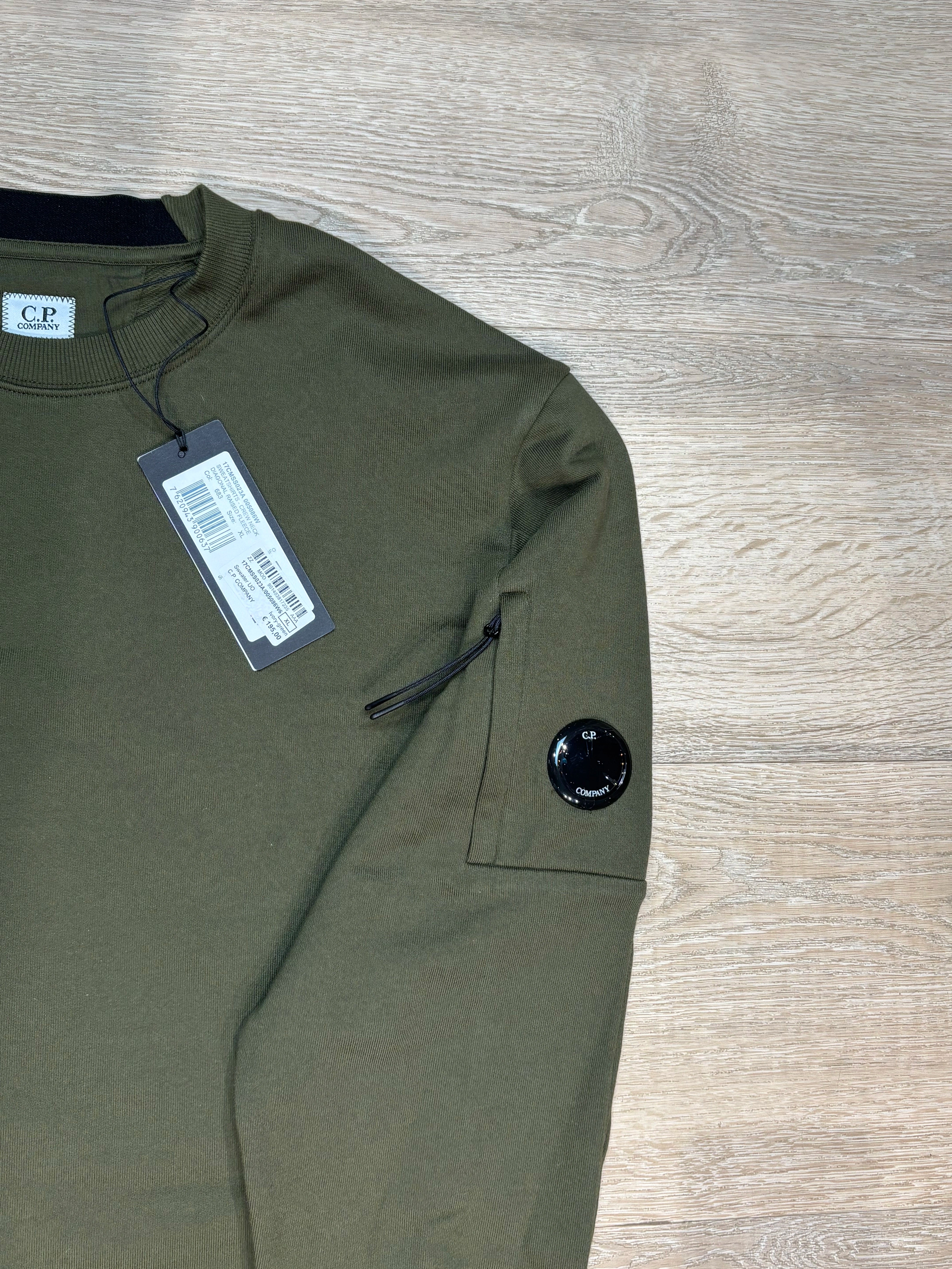 C.P. Company Diagonal Raised Fleece Sweater Groen